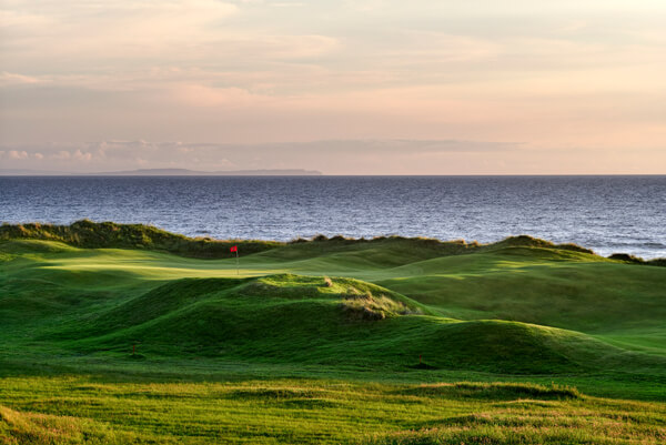 Looking over to 11th green from 17th hole, Machrihanish Dunes - Argyll Scotland